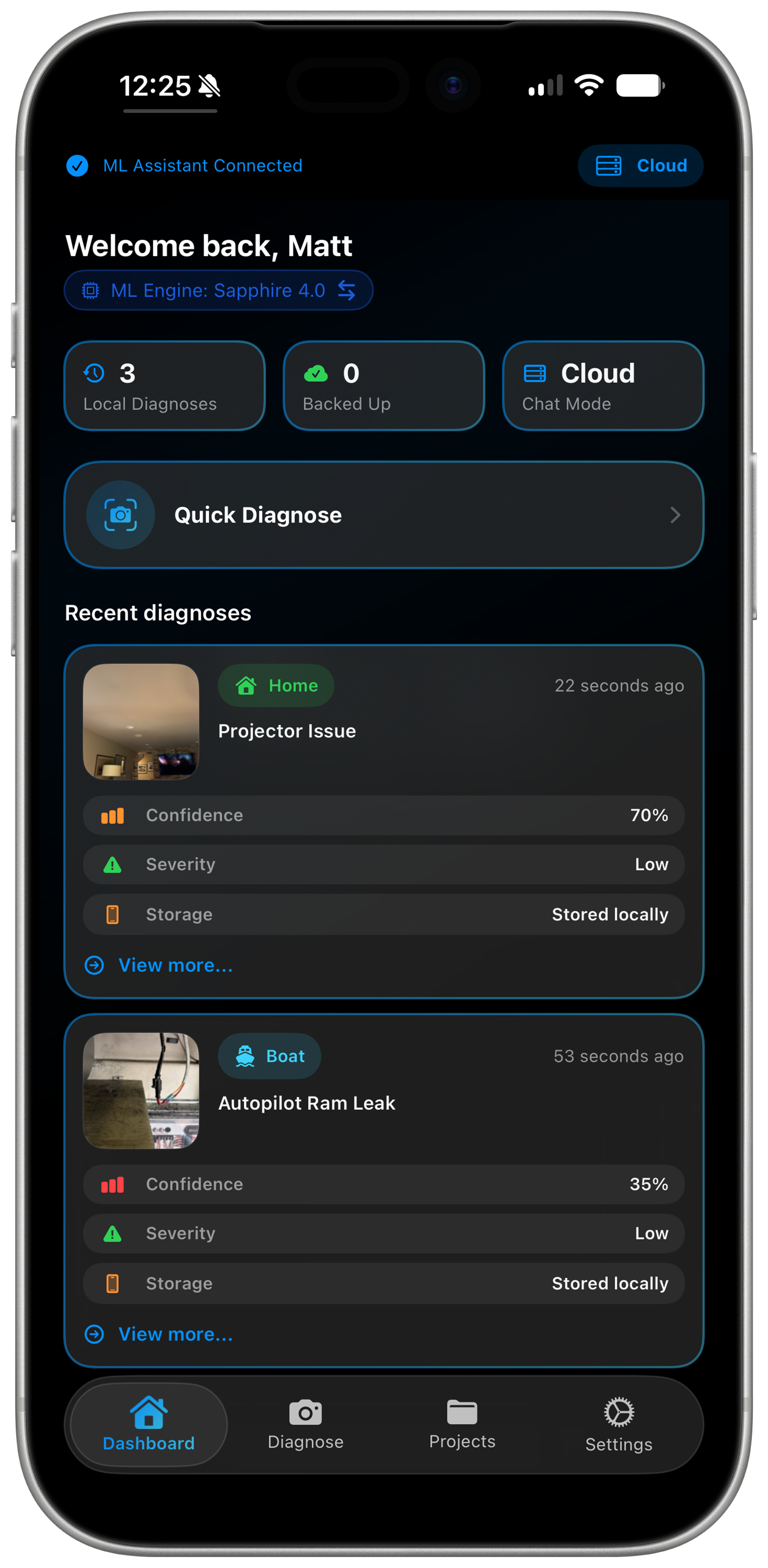 fixin app home screen